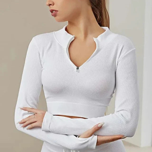Crop top manche longue sport femme