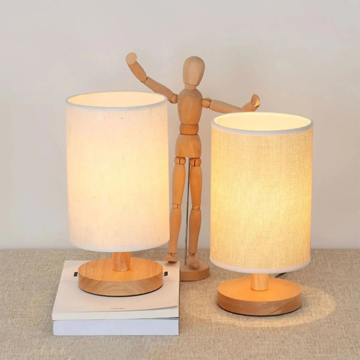 Lampe de Chevet en Bois au Design Original et Naturel