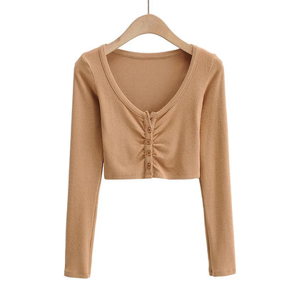 Femme crop top bouton