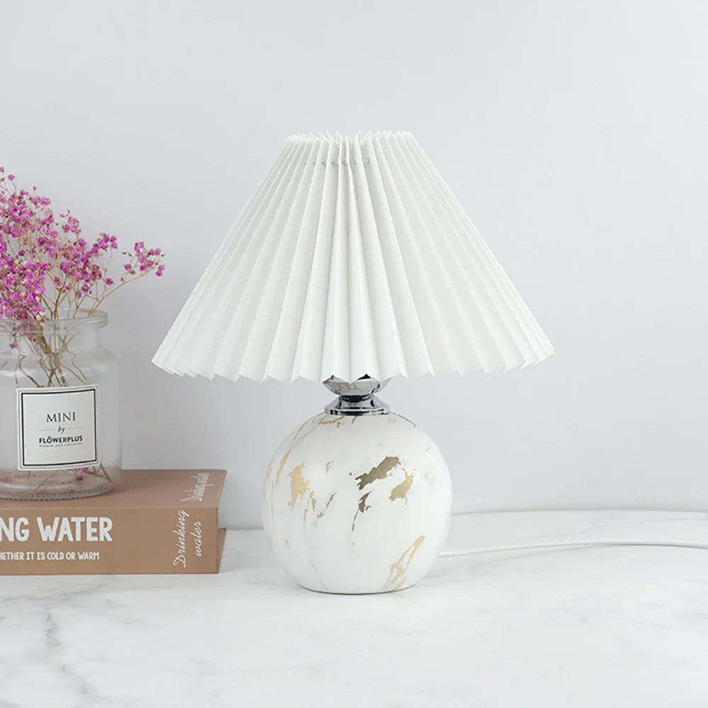 Lampe de Chevet Vintage Plissé en Céramique