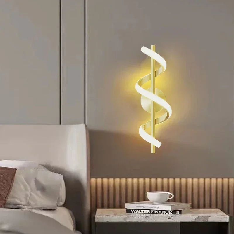 Lampe de chevet Murale Spirale LED Luxueuse
