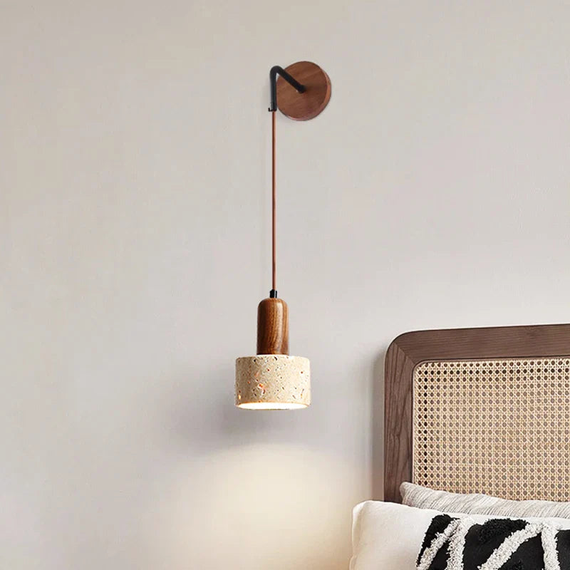 Lampe de chevet Murale Ajustable en Marbre Travertin