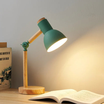Lampe de chevet Nordique en Bois tête pivotante