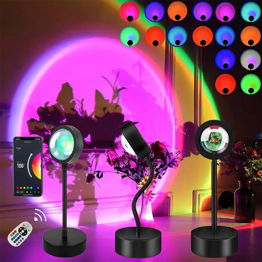 Lampe de Chevet USB Projecteur Soleil Coucher de Soleil