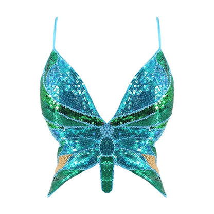 Crop tops femme papillon