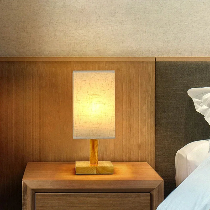 Lampe de chevet avec abat-jour en tissu