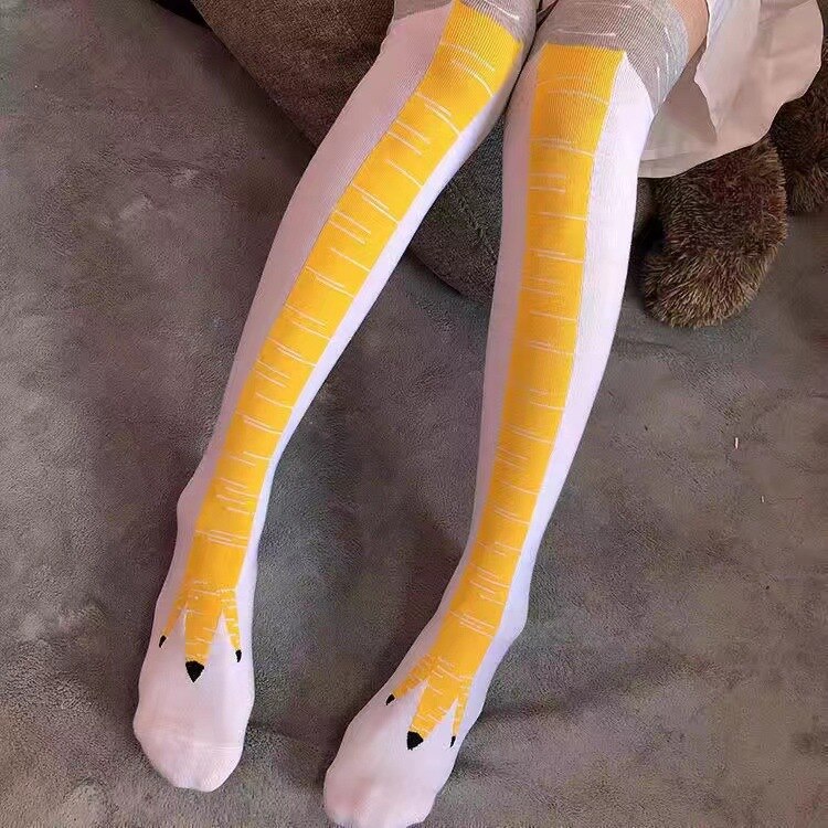 chaussettes Cuisses de Poulet - Jaune Blanc