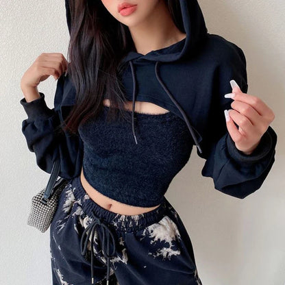 Crop hoodie top