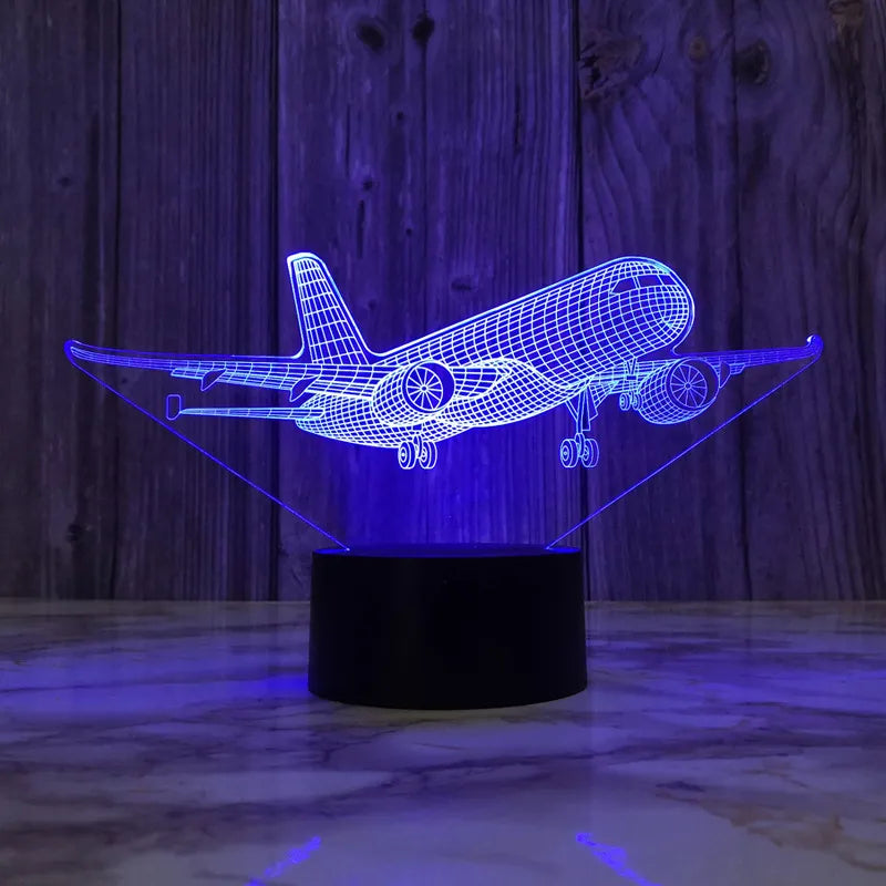 Lampe de chevet 3D Tactile Avion