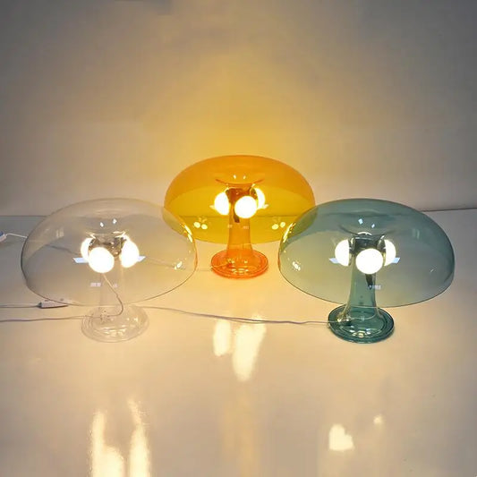 Lampe de Chevet Champignon Vintage Transparente et Colorée