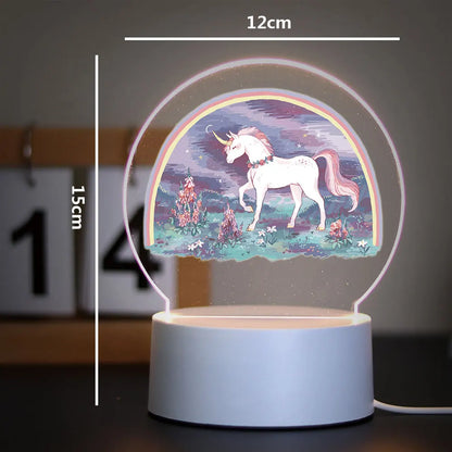 Lampe de Chevet Licorne LED 3D pour Enfant