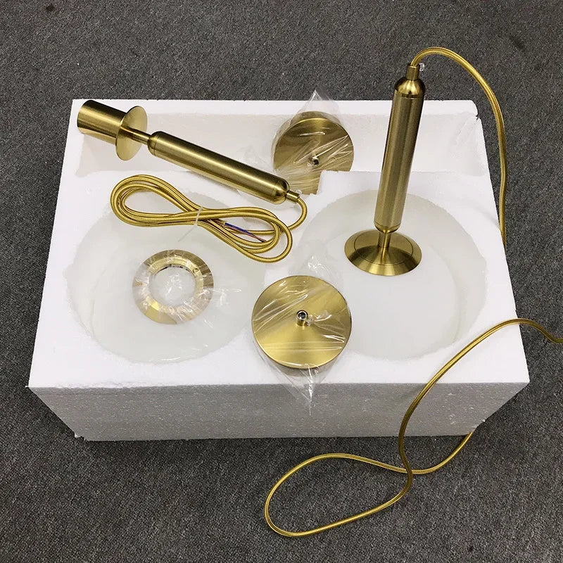 Lampe de Chevet Suspendue en Verre Moderne Doré