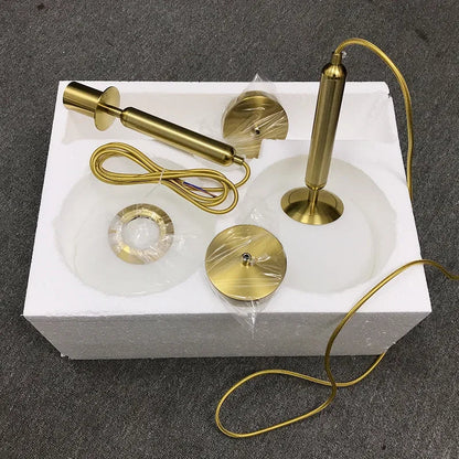 Lampe de Chevet Suspendue en Verre Moderne Doré