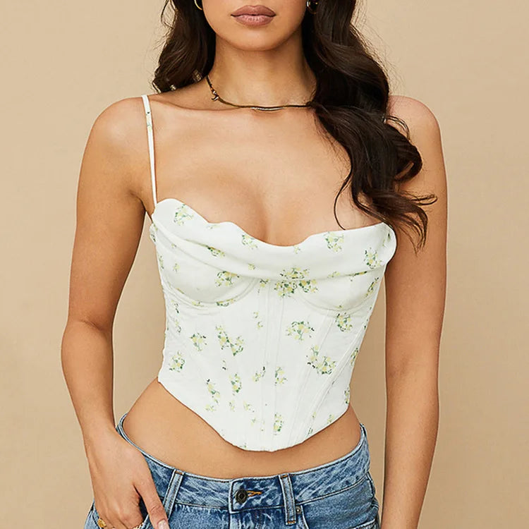 Corset crop top femme