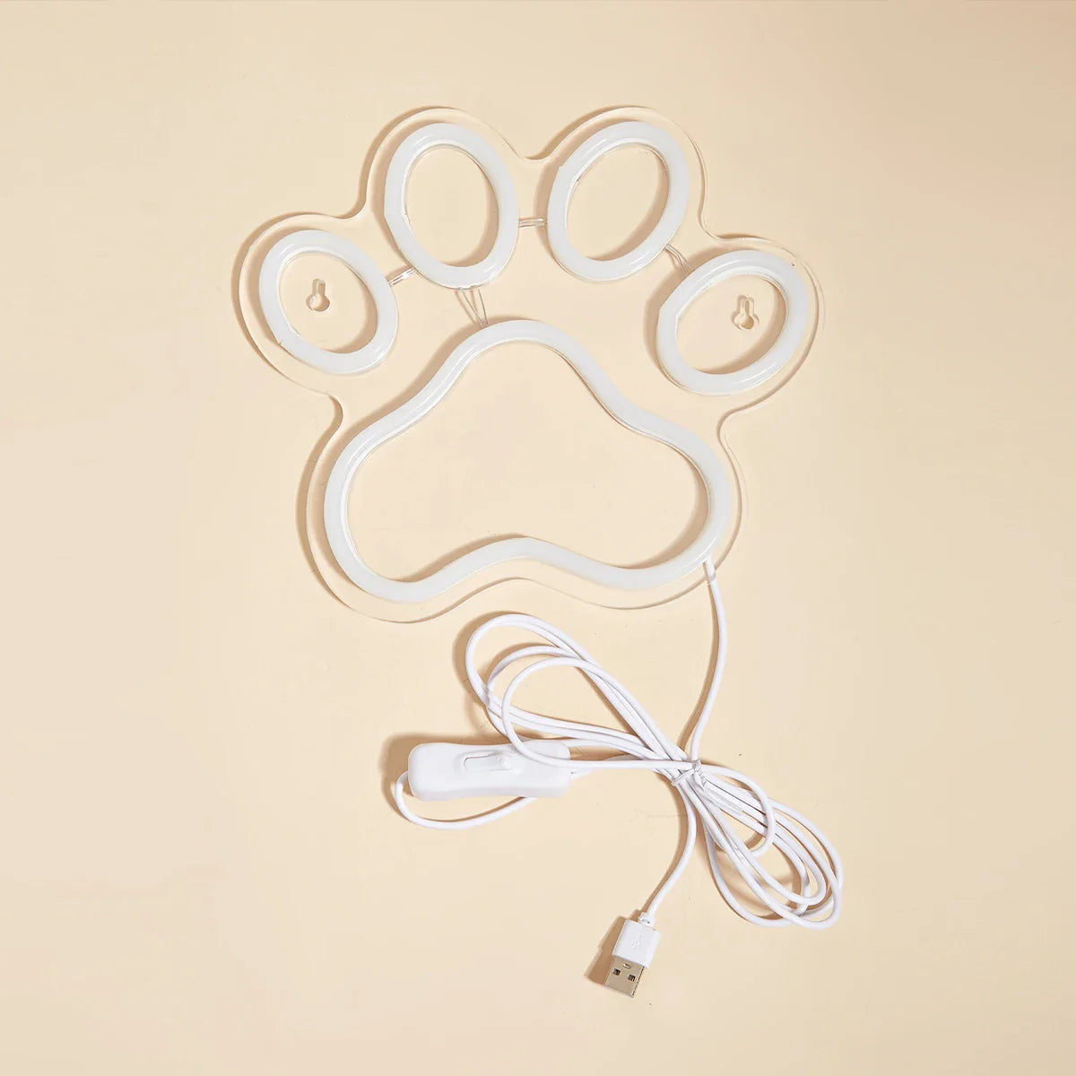 Lampe de Chevet Néon LED en Forme de Patte de Chien