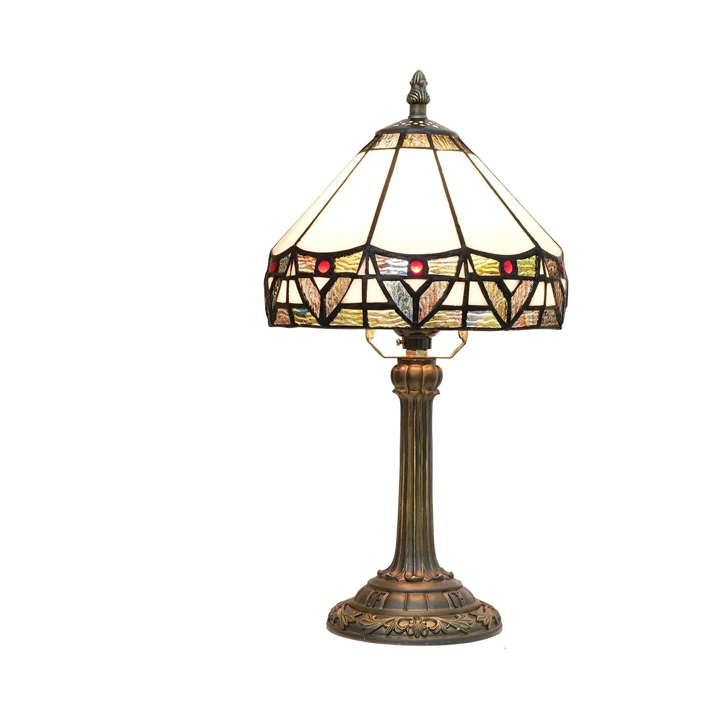 Lampe de chevet Tiffany en Verre Vitrail avec Motif