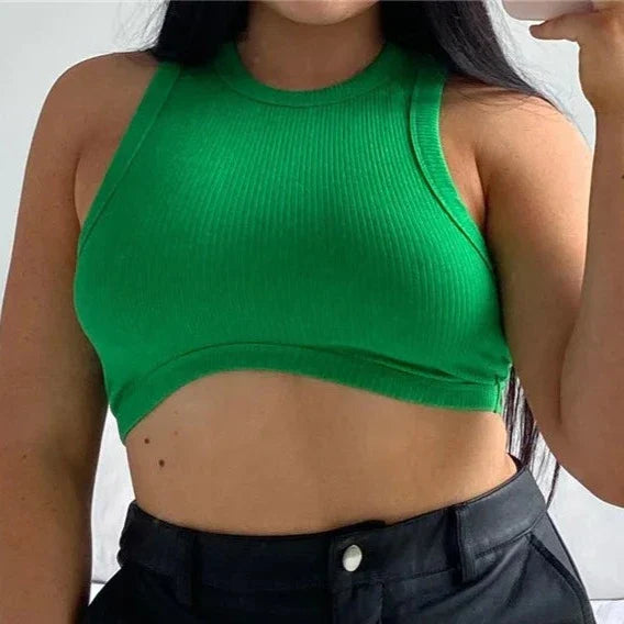Crop top femme sans manche