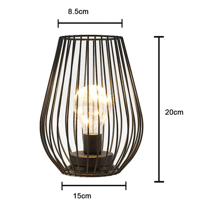 Lampe de Chevet Vintage Sans Fil en Forme de Cage