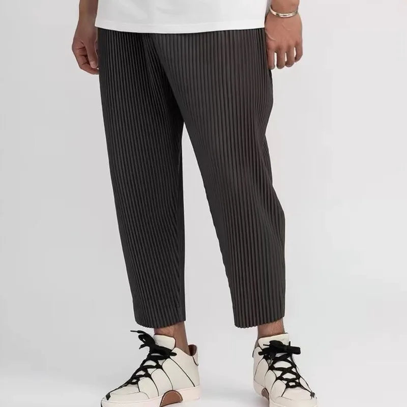 Pantalon plissé homme noir