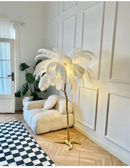 Lampe de Chevet à Plume sur Pied
