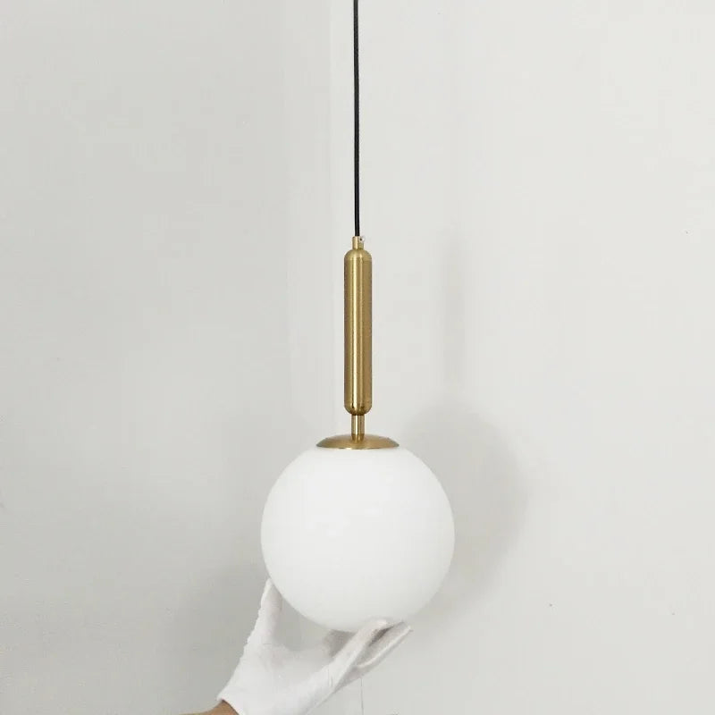 Lampe de Chevet Suspendue en Verre Moderne Doré