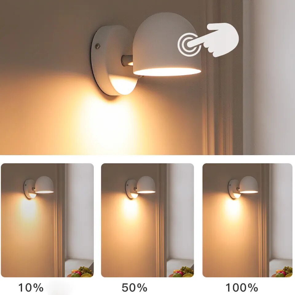 Lampe de chevet Murale Semi-Sphère Noir et Blanc