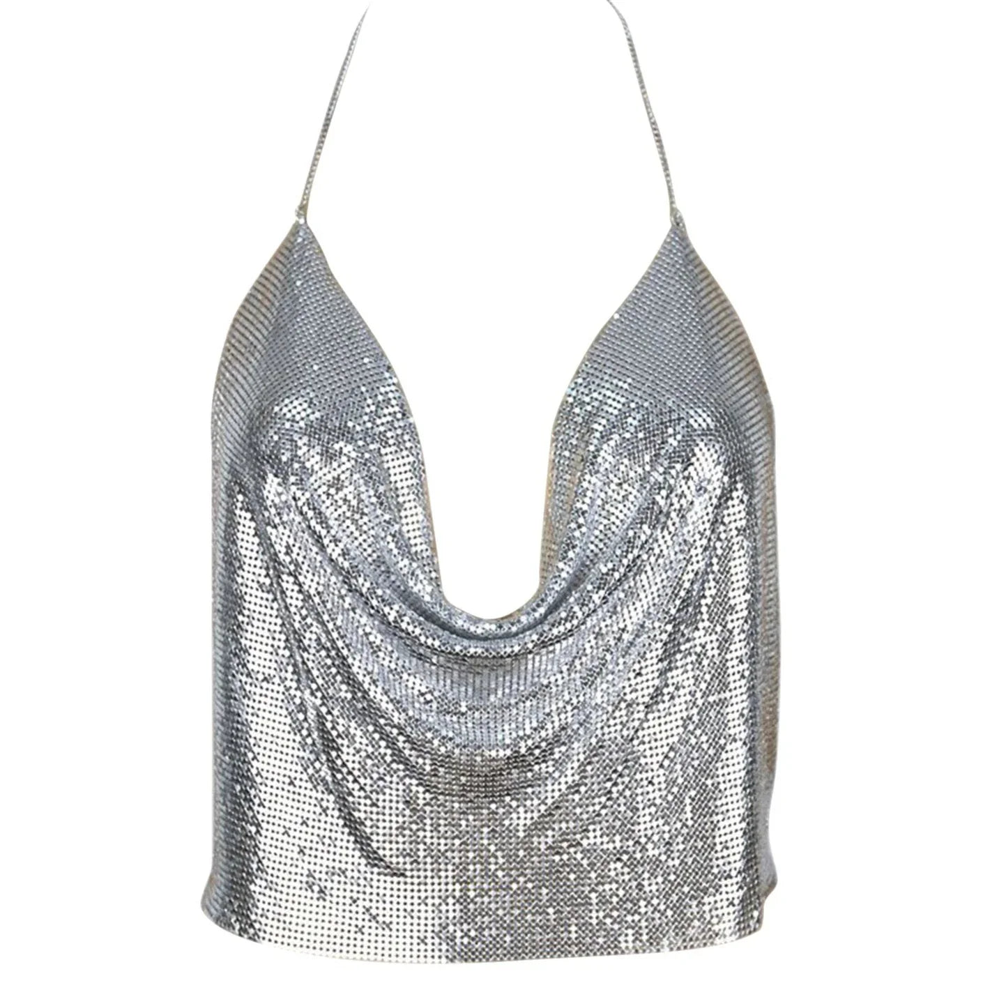 Sequin femme crop top