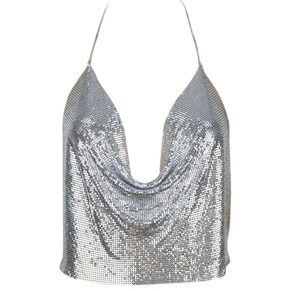 Sequin femme crop top