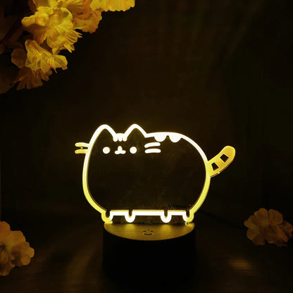Lampe de chevet Néon Tactile Chat Mignon