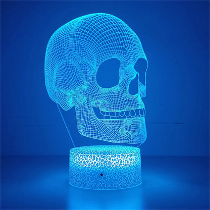 Lampe de Chevet Squelette Illusion 3D