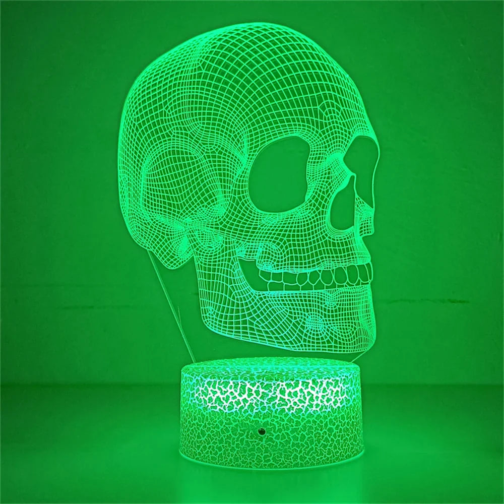 Lampe de Chevet Squelette Illusion 3D