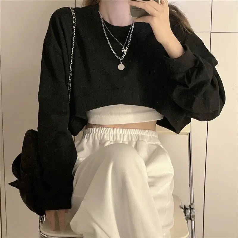 Sweat femme crop top