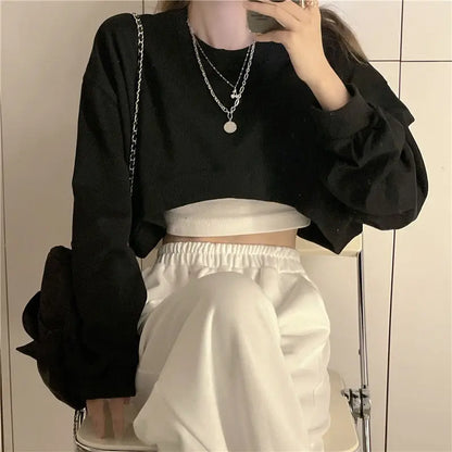 Sweat femme crop top