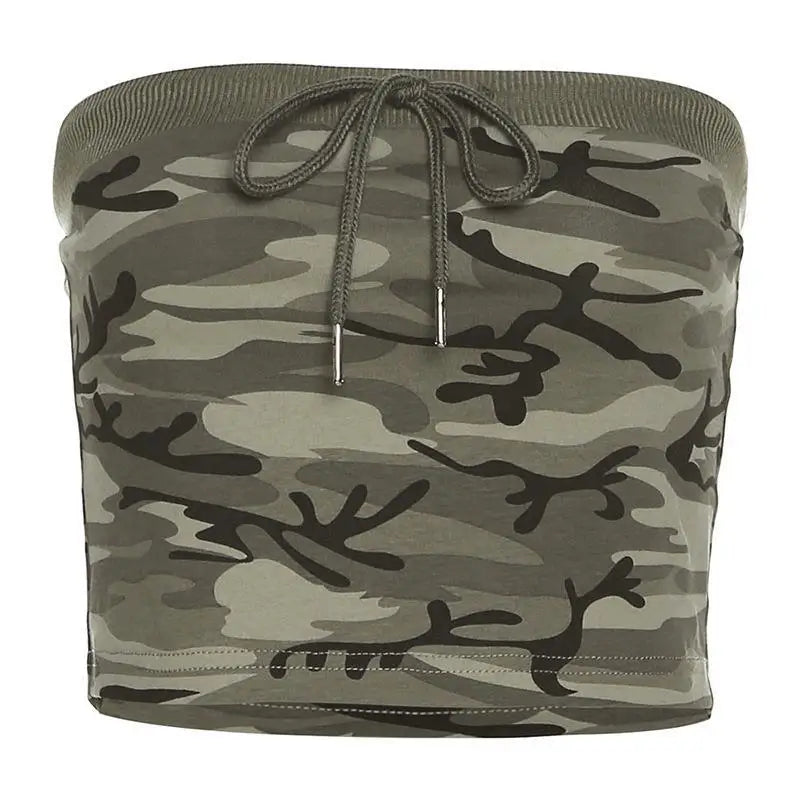 Camouflage crop top femme