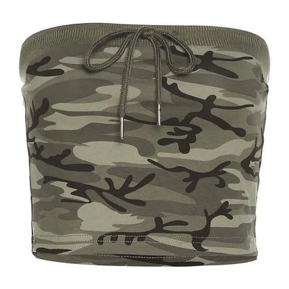Camouflage crop top femme
