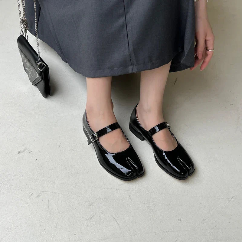 Black tabi mary jane loafers