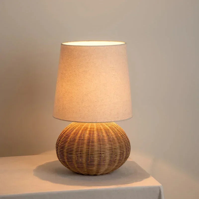 Lampe de Chevet Japonaise Wabi-Sabi en Osier