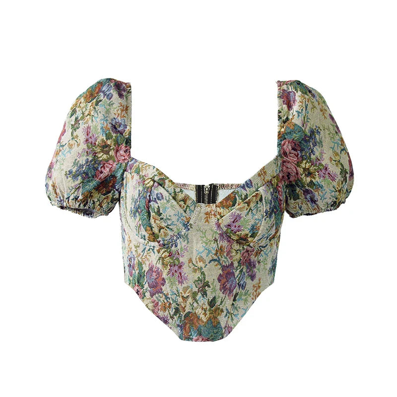 Crop top fleurs