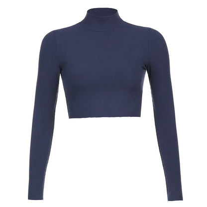 Crop top marine bleu
