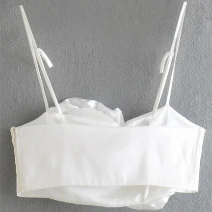 Crop top blanc soiree