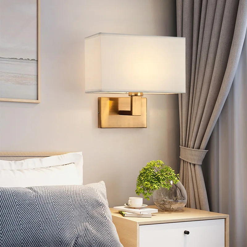 Lampe de chevet Murale avec Abat-Jour en Tissu