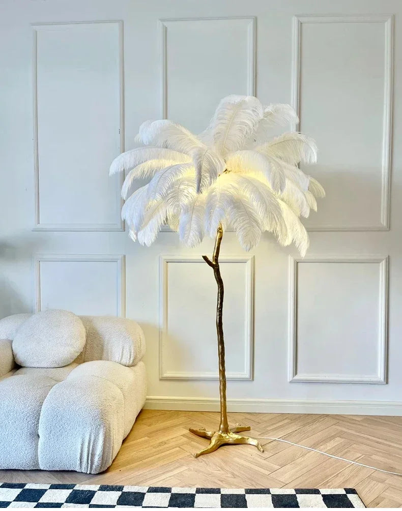 Lampe de Chevet à Plume sur Pied