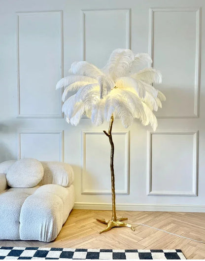 Lampe de Chevet à Plume sur Pied