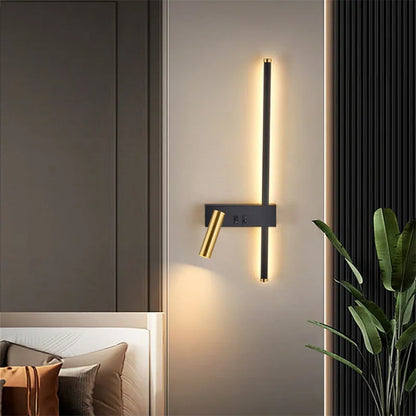 Lampe de Chevet Murale Luxueuse Élégante Noir et Or