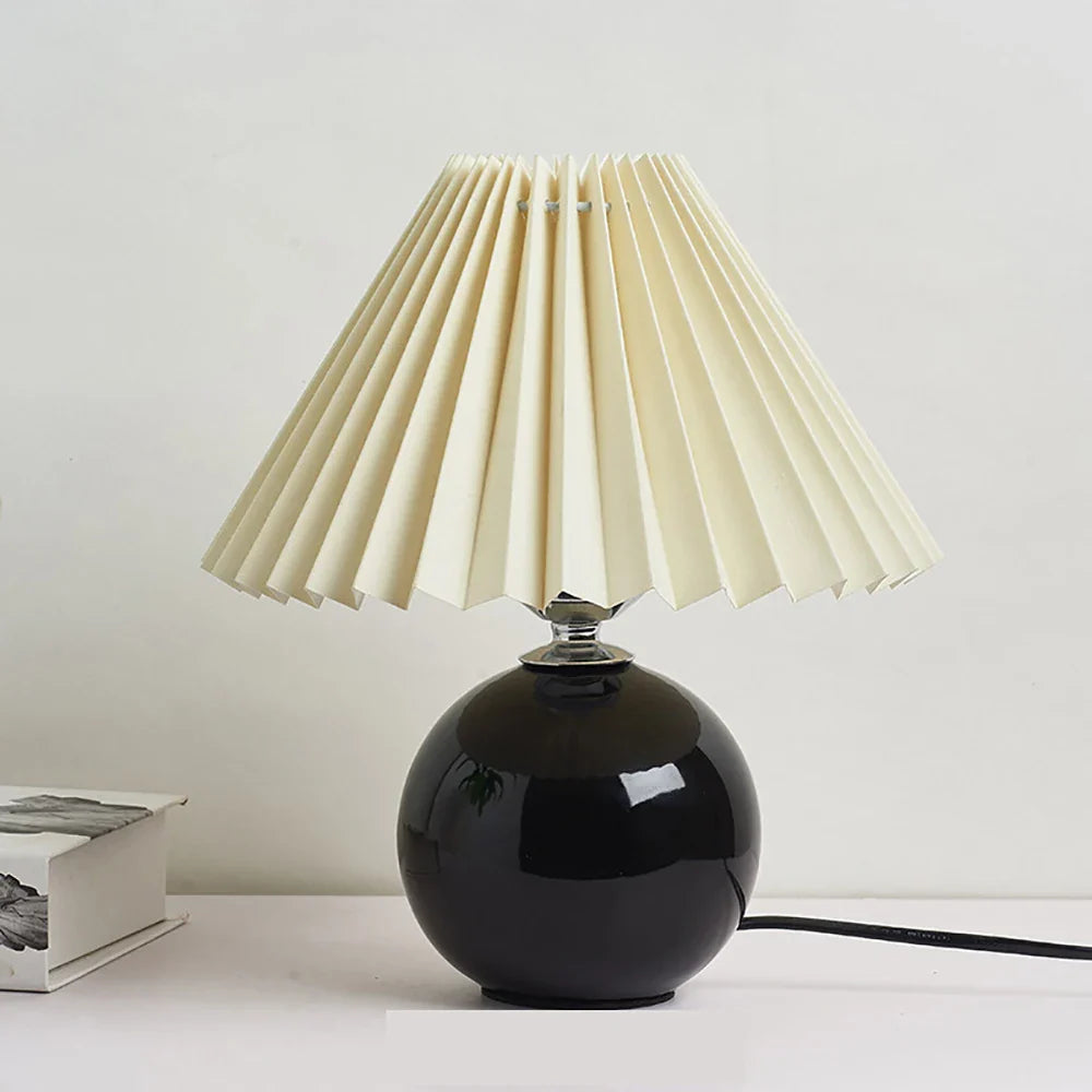 Lampe de Chevet Vintage Plissé en Céramique