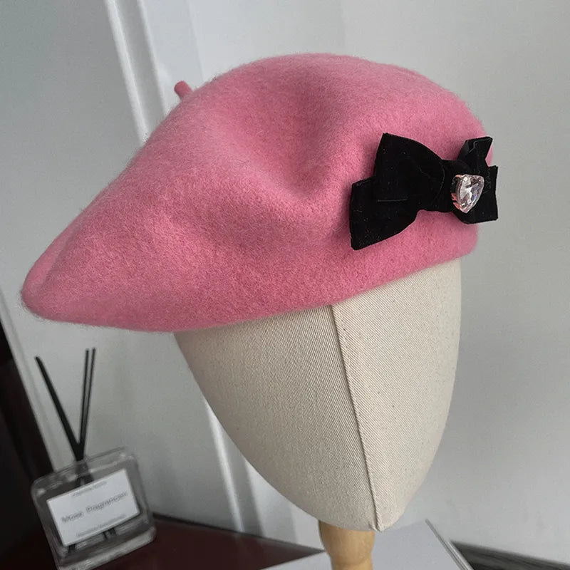 Béret Rose Femme en Coton