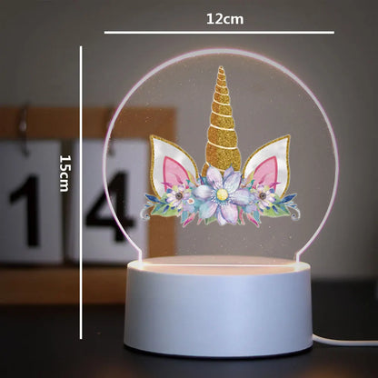 Lampe de Chevet Licorne LED 3D pour Enfant