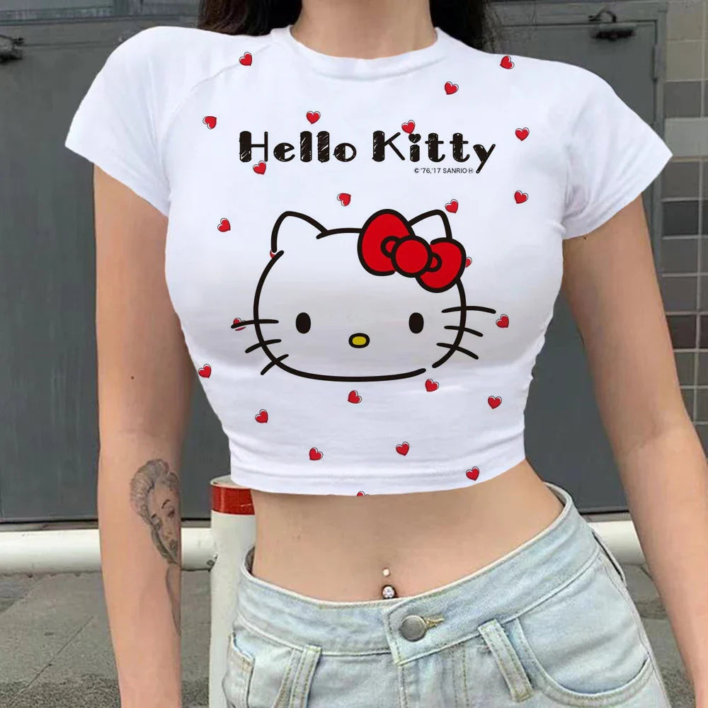 Femme crop top hello kitty