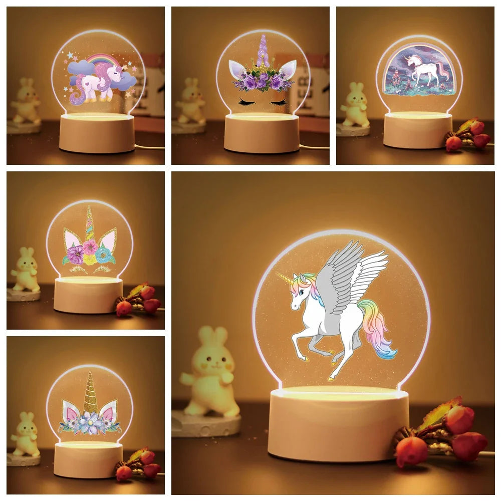 Lampe de Chevet Licorne LED 3D pour Enfant