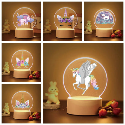 Lampe de Chevet Licorne LED 3D pour Enfant